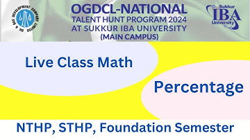 Live class percentage basic math for sukkur iba nthp test preparation #math #sukkuribauniversity