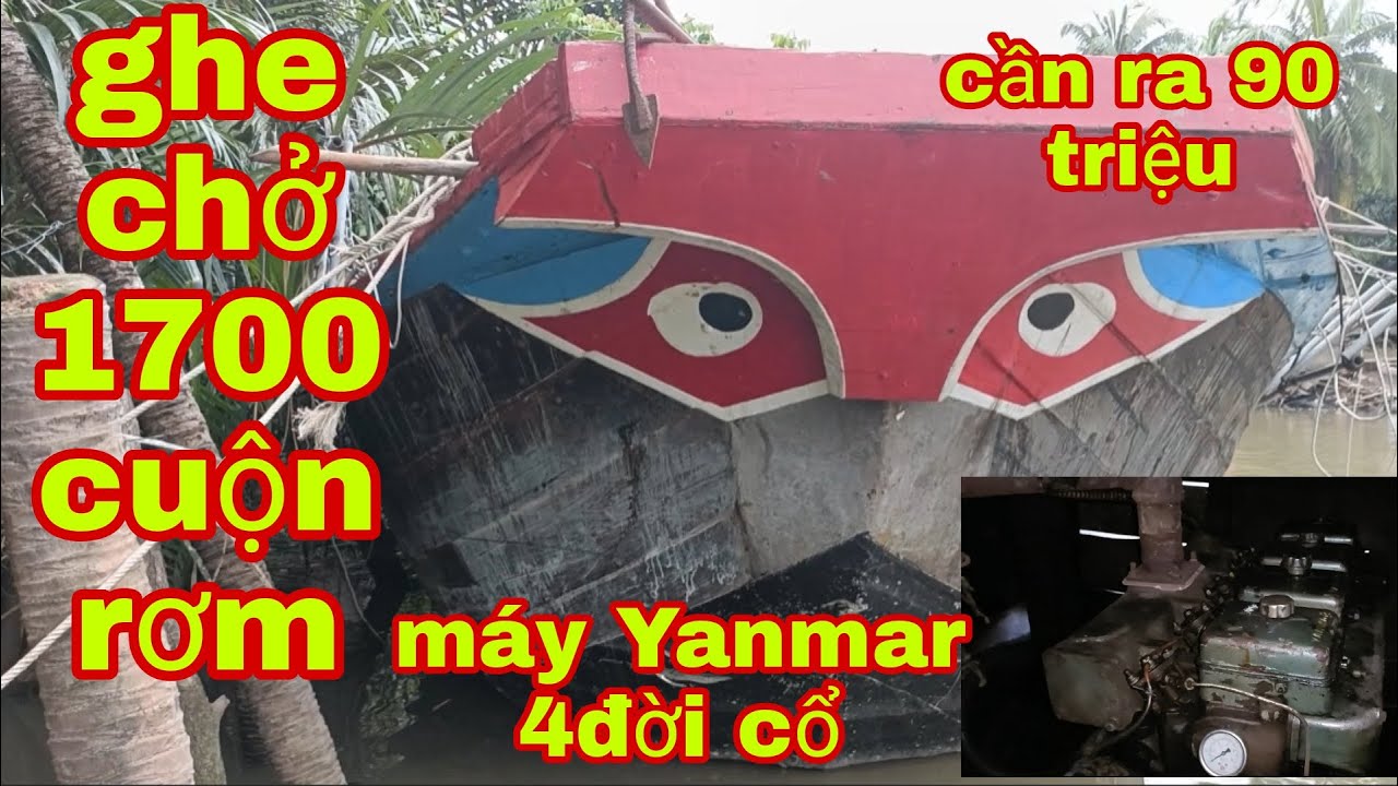 Ra ghe chở rơm, máy Yanmar 4, giá mềm, lời 5 khối cát dằn lường - YouTube