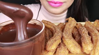 ASMR Churros & Chocolate Dip + RECIPE (Crunchy, Eating Sounds) NO TALKING
