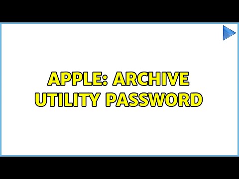 Apple: Archive Utility password