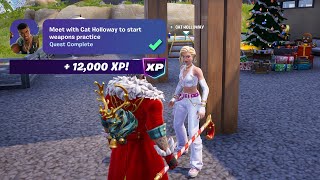 Download Lagu Meet with Cat Holloway to start weapons practice Fortnite MP3