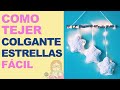 Como hacer un hermoso colgante de estrellas en crochet (ganchillo) en 1 HORA! Super fácil!