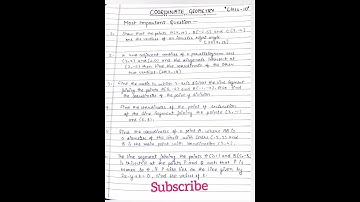 Coordinate geometry most important question class 10 cbse maths #class10 #short