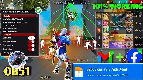 P2077KNG CHEAT V7.7 MOD MENU OB51 ANTIBAN ALL SERVER WORKING | 100% SAFE MOD CS | BR RANK WORKING ✅