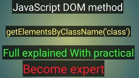 JavaScript DOM method document.getElementsByClassName(