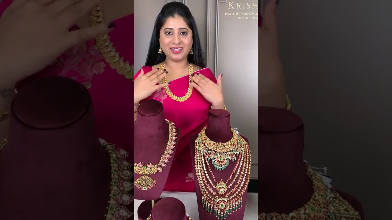 Royal Gold Bridal Long Haar, Vaddanam & Earrings ✨ Traditional Bridal Jewellery Collection