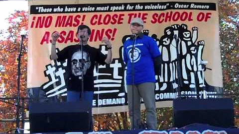Padre Alberto Franco speaking at the 2010 vigil to...