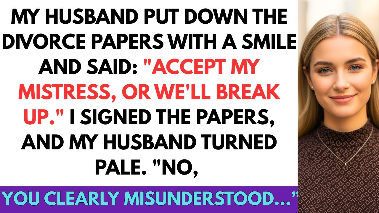 My husband laid down the divorce papers with a smile and said: “Accept my mistress, or split up.”