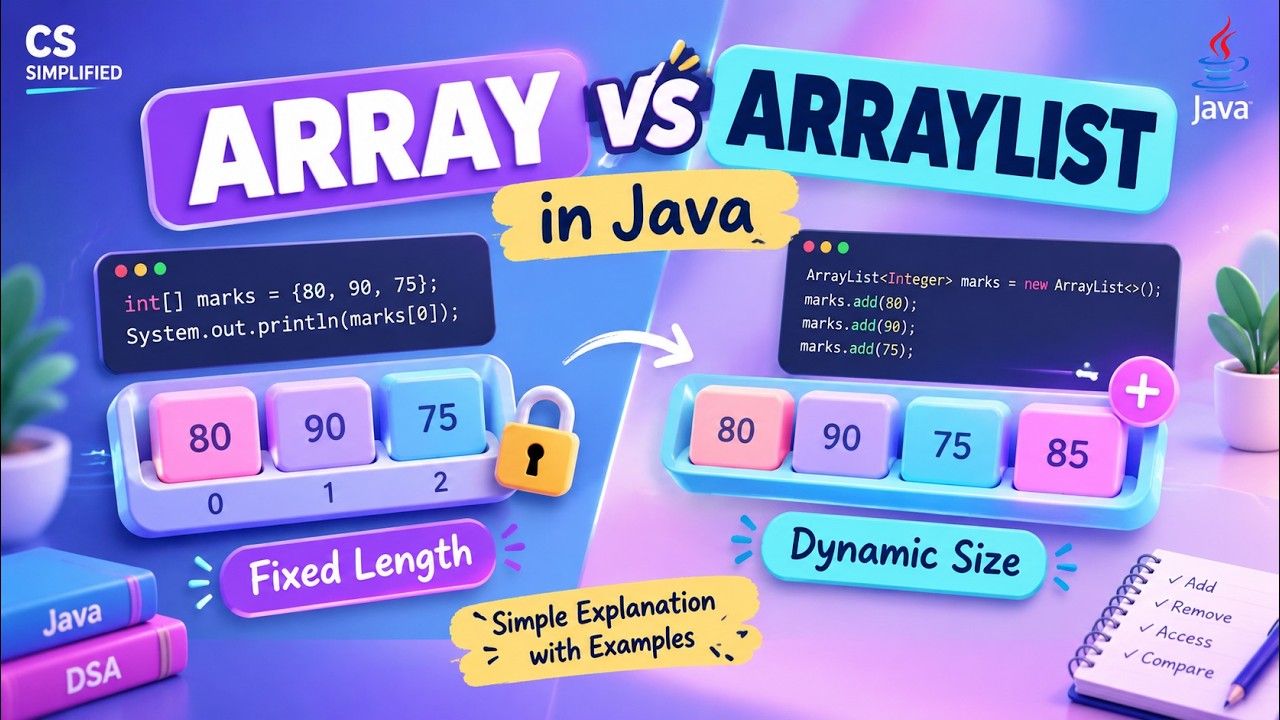 Array vs ArrayList in Java 🔥 | Explained in Hindi with Examples - YouTube
