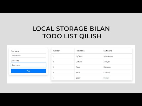 LOCAL STORAGE BILAN TO DO LIST QILISH