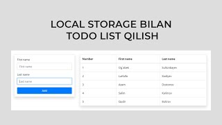 LOCAL STORAGE BILAN TO DO LIST QILISH