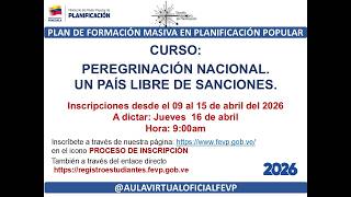 PEREGRINACIÓN NACIONAL.  UN PAÍS LIBRE DE SANCIONES.