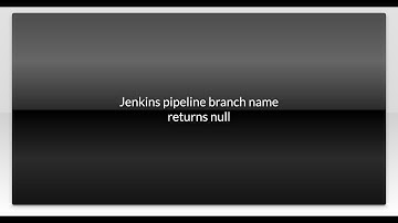 Jenkins pipeline branch name returns null
