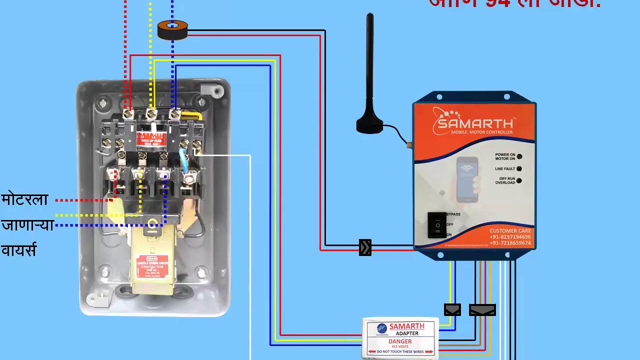 Samarth Mobile Motor Controller Installation Guide for DOL Three Phase Starter