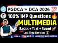 Multimedia Important Questions 🔥 | Basics, Text & Sound in Multimedia | PGDCA/DCA Exam 2026