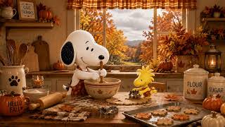 Baking Fall Cookies with Snoopy & Woodstock 🍪🍂 | Classical Music & Rainy Fall Ambience Update