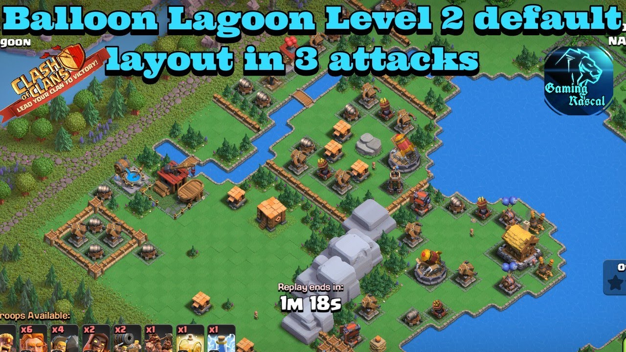 Balloon Lagoon Level 2 clear in 3 attacks😱 | capital hall attack strategy 