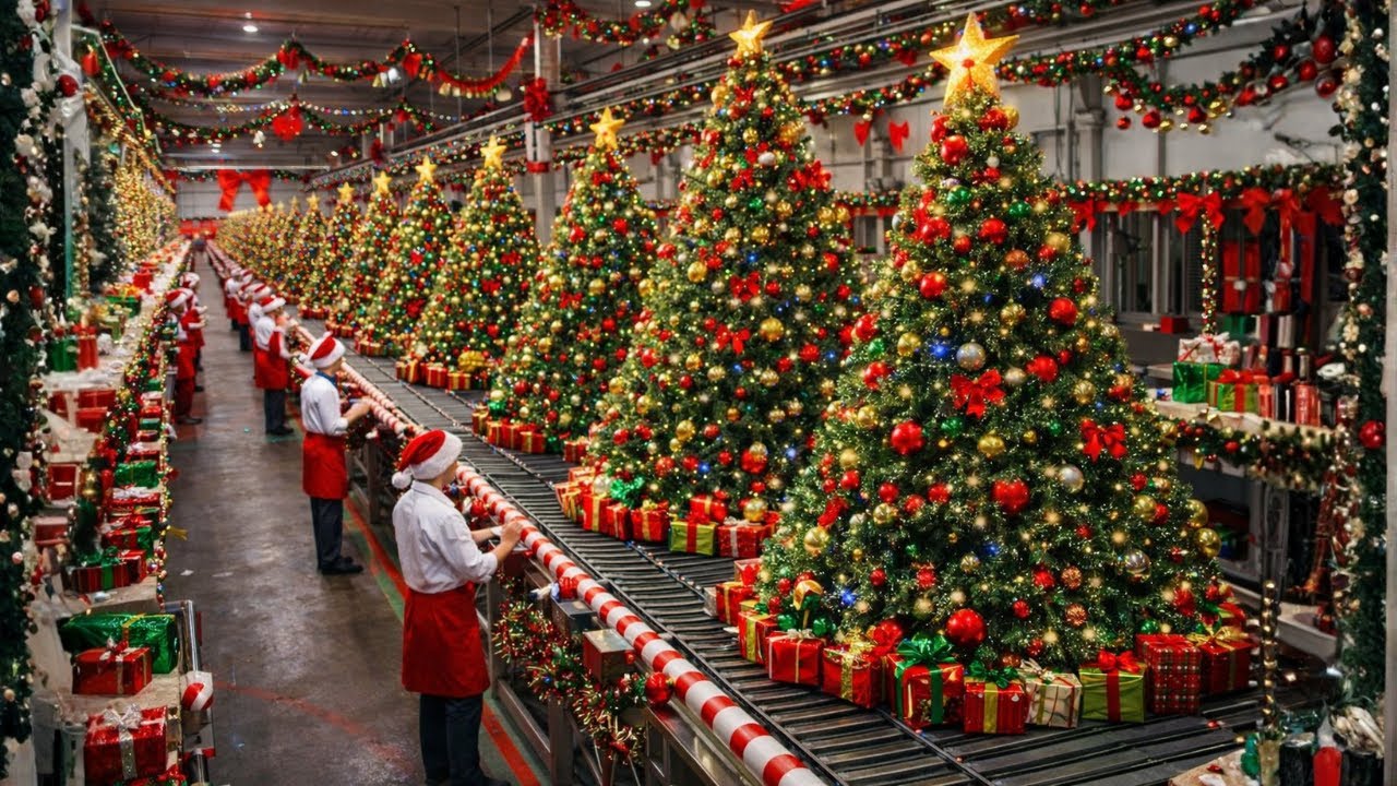 Inside a Christmas Tree Factory: From Raw Pine Trees to Market-Ready Holiday Trees (Full Process)