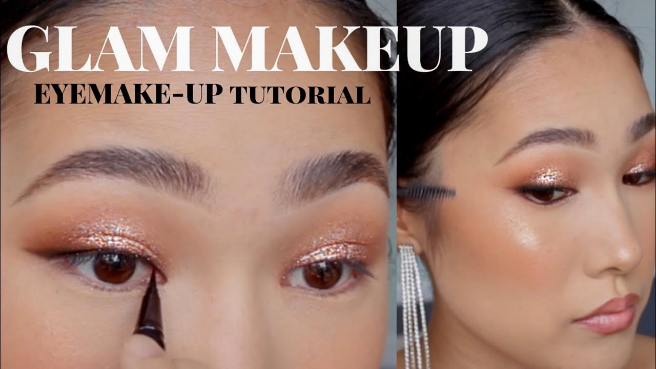 【海外セレブ風メイク】グリッターでカットクリース風アイメイク🥀