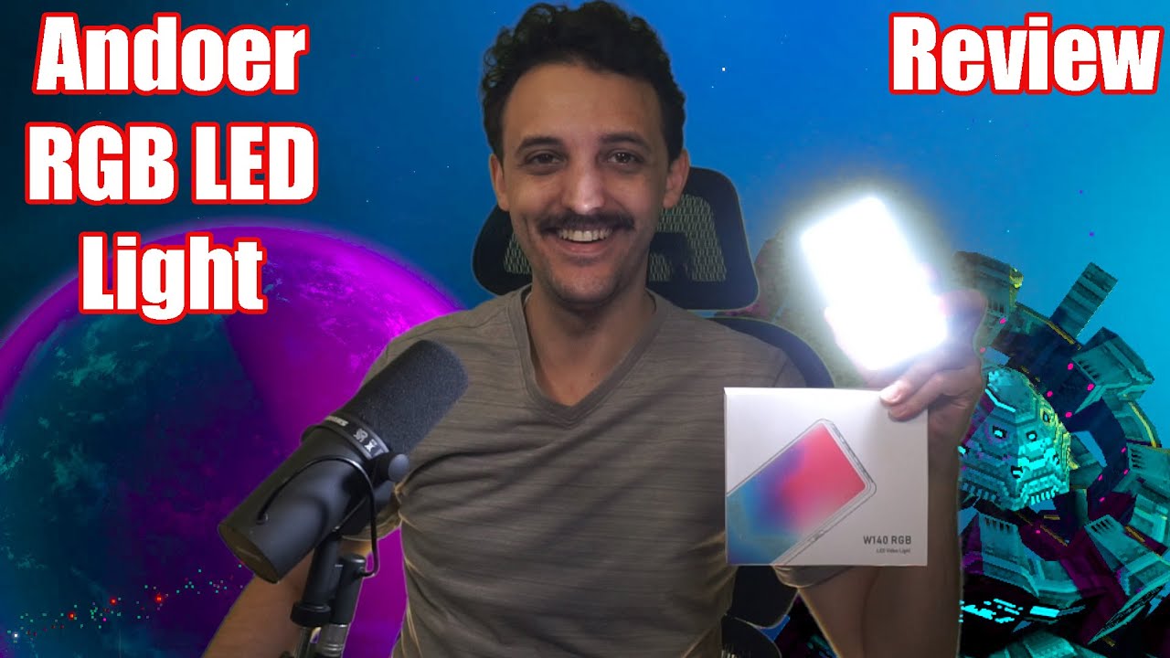 Andoer RGB LED Light | 360 degree color hue, 2500K-9000K, Dimmable, 20 SFX. Affordable Camera Gear!