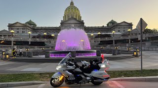 Riding my 2018 Honda Goldwing to Pa state Capital Water fountain in Harrisburg Pa  3 June 2026 