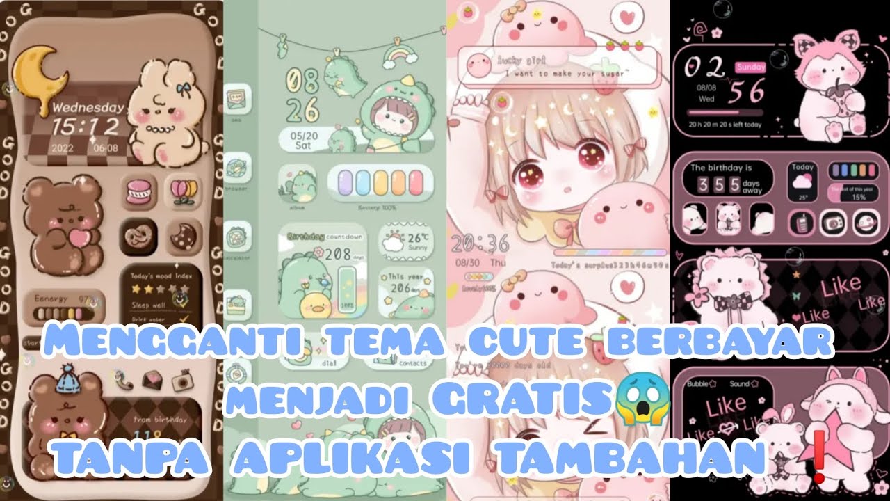 Tutorial cara mengganti tema cute 😍berbayar jadi GRATIS PERMANEN 2022😱❗❗