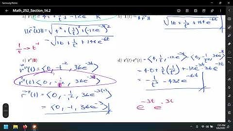 Section 14.2 Calculus of Vector Valued Functions Part 1
