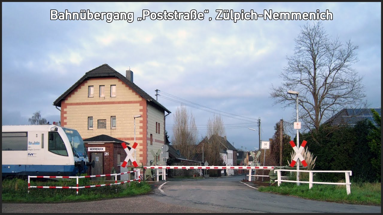 Bahnübergänge in Nemmenich: Poststraße ++ mechanische Vollschranke an der Bördebahn ++ Teil 1/3