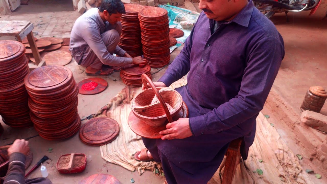 Gorgeous Wooden Collapsible Hand Carved Basket Making Process | Manufacturing Movements