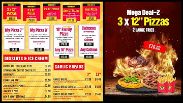 Digital Menu Board TV Screen || Pizza Offers Menu TV Screen || KC Effects
