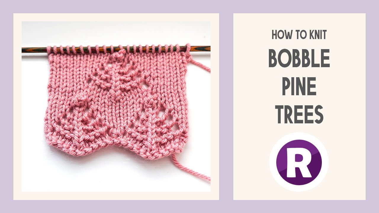 How to Knit: Pine Trees with Bobbles | Cute Lace Knitting Pattern for Christmas | Nature Motif