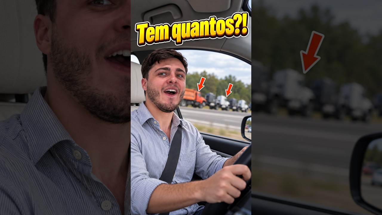 Alguém conseguiu contar quantos CAMINHÕES tem? 🚛👀 #estrada #caminhão #humor