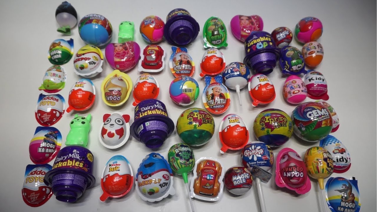 50 SURPRISE EGGS Huge Collection With Free Gift Inside - YouTube