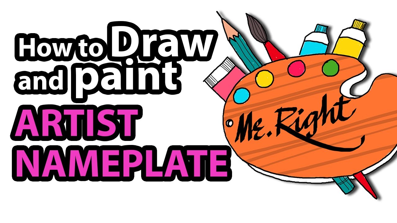 Learn How To Draw Artist Nameplate Step By Step Kids Drawing Tada Dada Art Club Youtube