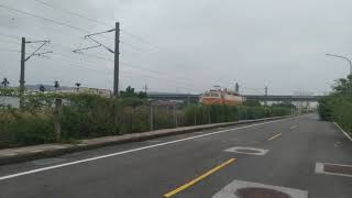 1070908 台鐵電頭E229單機通過彰化田中高鐵下 *
