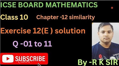 Icse board maths class 10| chapter -12 similar triangles | exercise -12(E) solution | op malhotra 