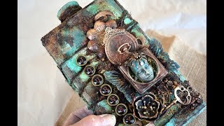 Altered Bottle- Rust & Patina Effect - Made for Mixed Media Place-Finnabair