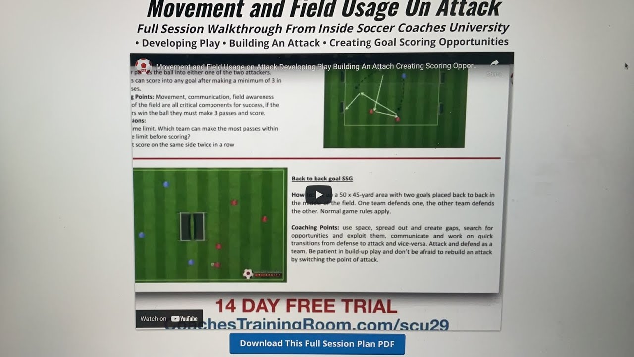 Full Soccer Session - Developing Play, Building an Attack & Creating Scoring Opportunities