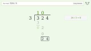 Long Division Problem 324/3: Step-by-Step Video Solution