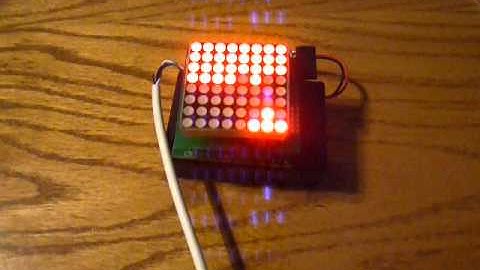 Arduino 8x8 led matrix with nunchuk Breakout game
