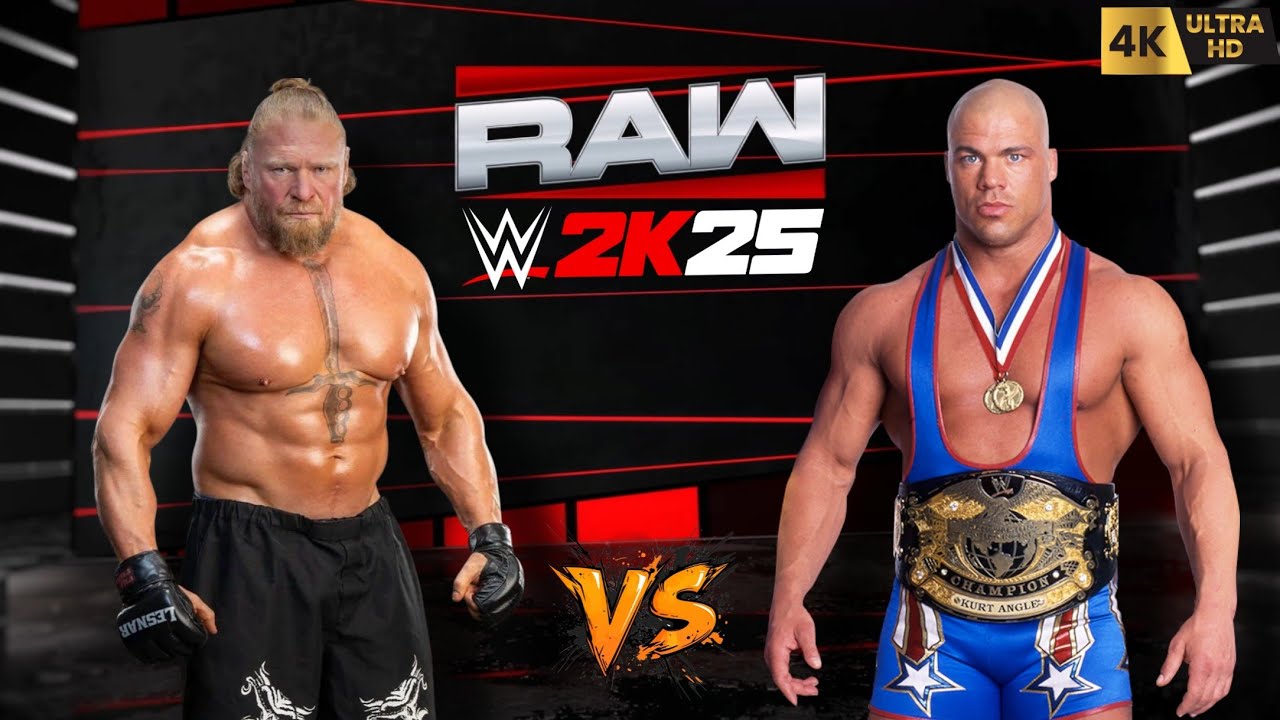 WWE 2K25 - Brock Lesnar vs. Kurt Angle || WWE RAW || PC™ Gameplay [4K60]