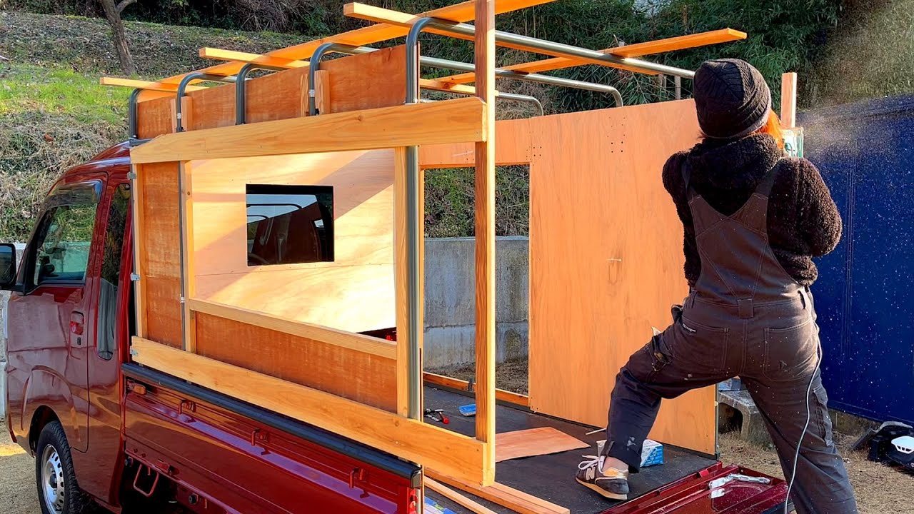 Постройте легкий и прочный дом на крыше небольшого пикапа! Hijet Jumbo② Самодельный кемпер