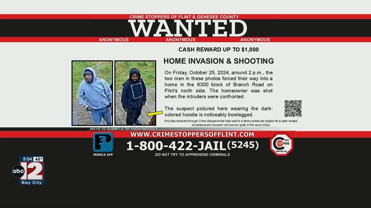 Police looking for suspects in home invasion shooting in Flint - YouTube
