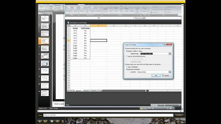 Making a Contingency (Crosstabs) table in Excel 2007 PC.mp4