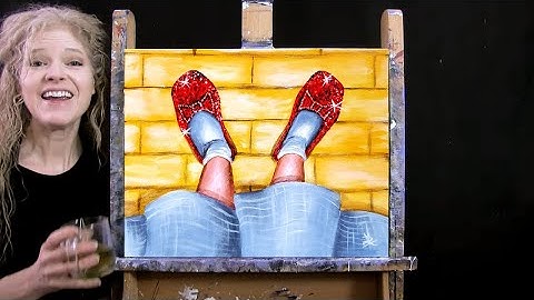 Learn How to Paint FOLLOW THE YELLOW BRICK ROAD with Acrylic - Paint & Sip at Home - Step by Step