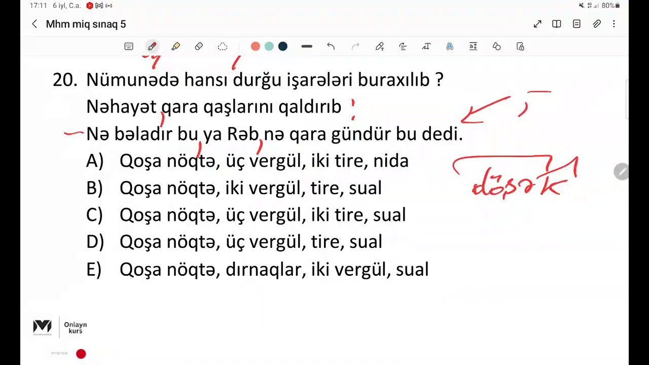 İbtidai miq tipli sınaq 2 Azərbaycan dili. İbrahimova Xatirə