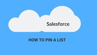 [Salesforce] - HOW TO PIN A LIST