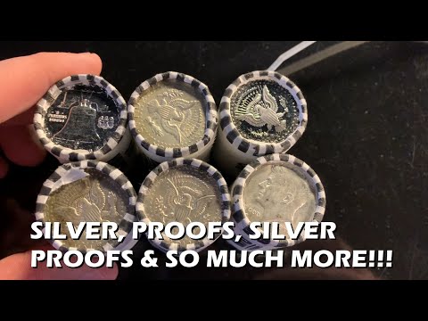 HUGE SILVER COLLECTION DUMP!  Silvers, Proofs, Commemoratives! Coin Roll Hunting Half Dollars