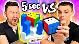 Robot Rubik's Cube VS Champion of France! (even eyes closed)