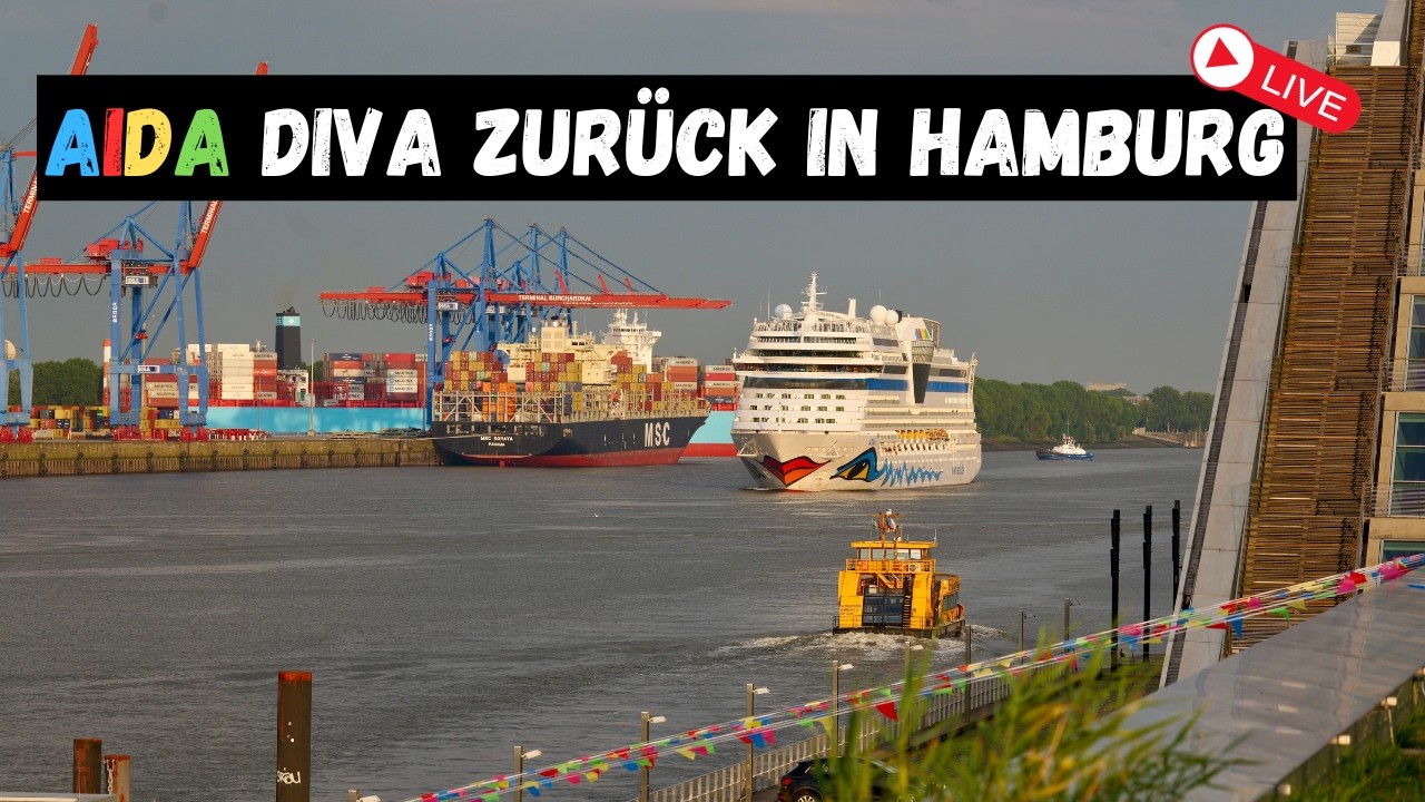 AIDAdiva kommt heim! 🚢 Weltreise-Rückkehr LIVE aus Altona (23.03.2026)